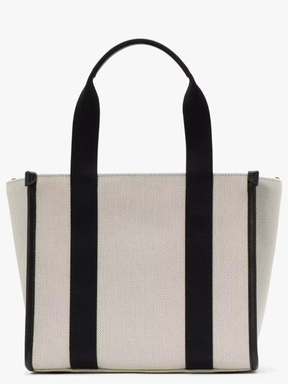 kate spade New York Natural Canvas Tote with Black Straps